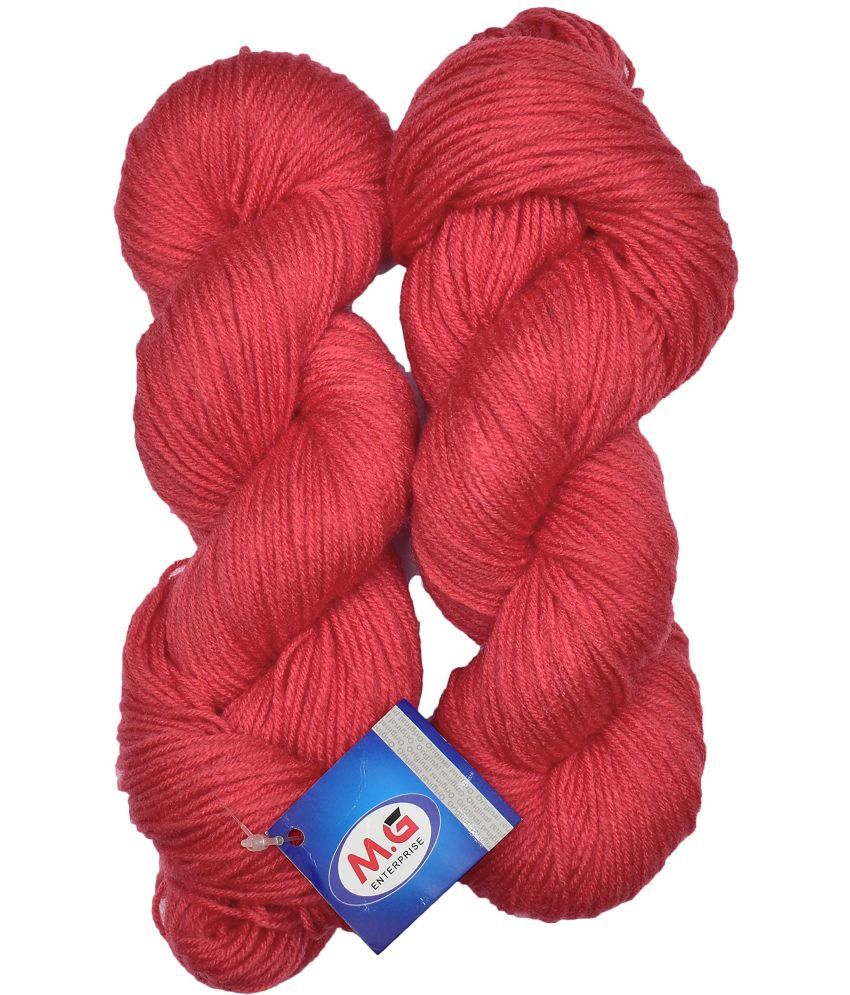     			M.G ENTERPRISE Os wal Knitting Yarn, Brilon Deep Gajri (300 gm) Wool Hank Hand Knitting Wool/Art Craft Soft Fingering Crochet Hook Yarn, Needle Knitting Yarn Thread Dyed