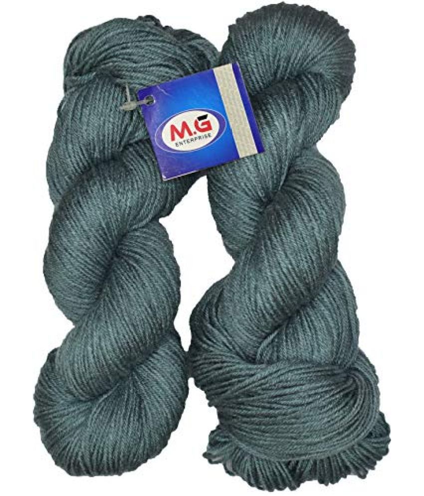     			M.G ENTERPRISE Os wal Knitting Yarn, Brilon Mouse Grey (400 gm) Wool Hank Hand Knitting Wool/Art Craft Soft Fingering Crochet Hook Yarn, Needle Knitting Yarn Thread Dyed