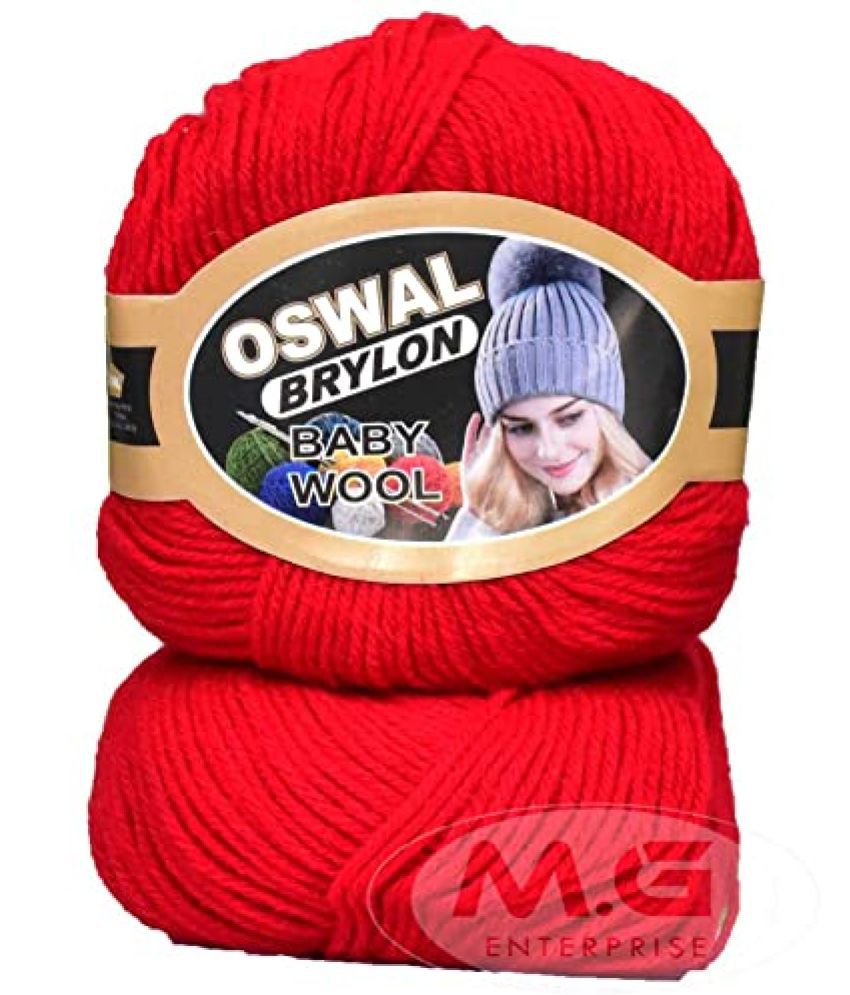     			M.G ENTERPRISE Os wal 100% Acrylic Wool Candy Red 16 GMS Wool 4 ply Wool Ball Hand Knitting Wool/Art Craft Soft Fingering Crochet Hook Yarn- Art-AEBF