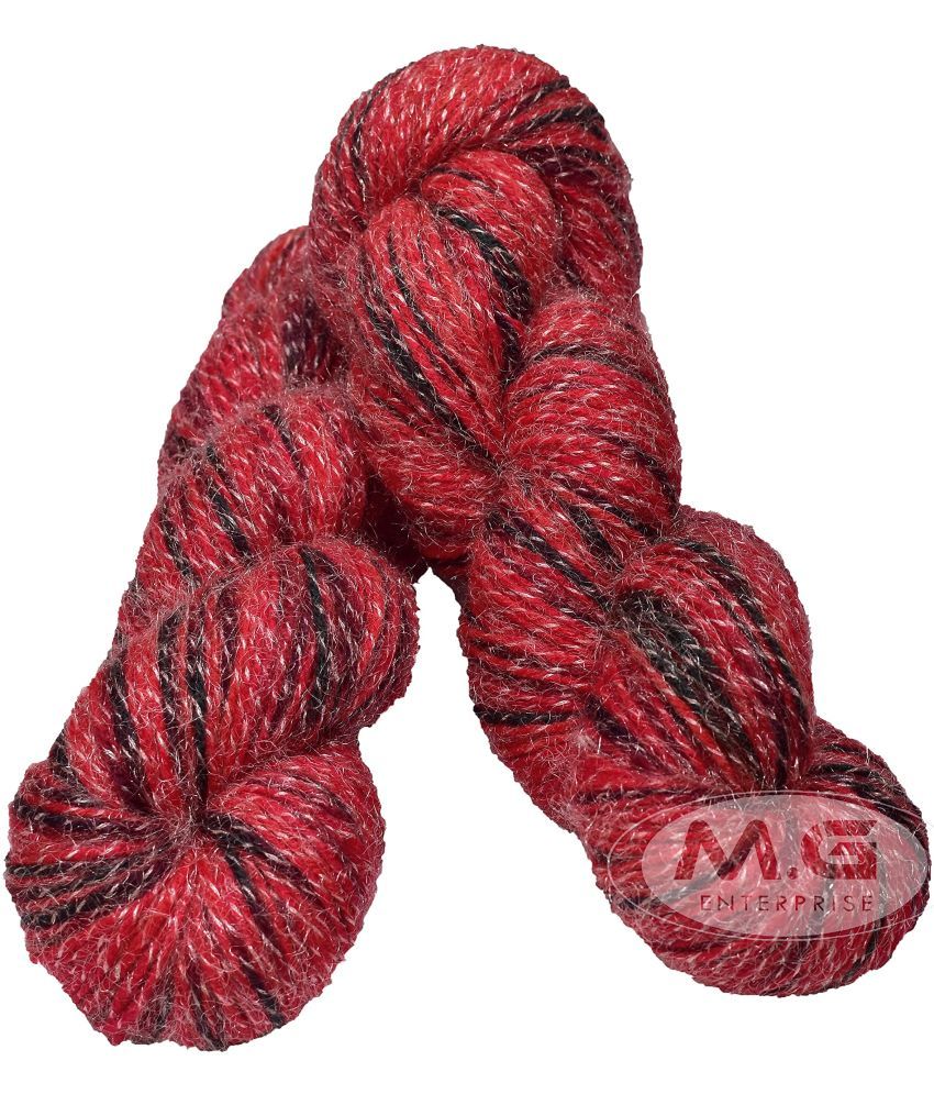     			M.G ENTERPRISE Os wal Arman Soft Fancy Knitting Wool Yarn, 200 gm (Red)