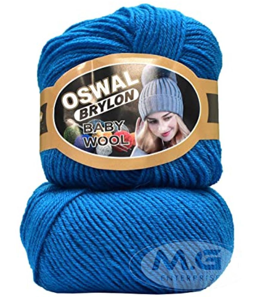     			M.G ENTERPRISE Os wal 100% Acrylic Wool Blue 16 GMS Wool 4 ply Wool Ball Hand Knitting Wool/Art Craft Soft Fingering Crochet Hook Yarn- Art-AEBA