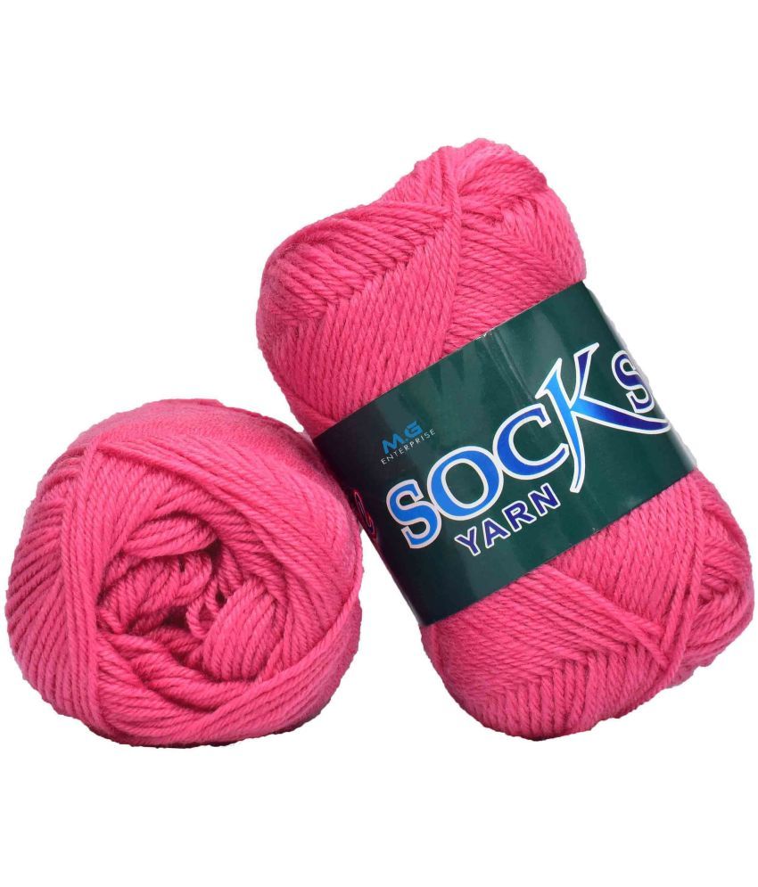     			M.G ENTERPRISE Premium Socks high Strength Nylon Yarn Suitable for Socks, Accessories, and Home Decor. 200 gm Rose, Suitable for Both Crocheting & Knitting. BIA