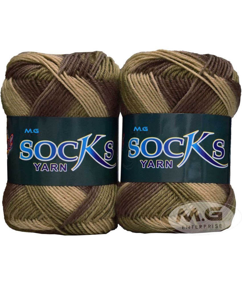     			M.G ENTERPRISE Premium Socks high Strength Nylon Yarn Suitable for Socks, Accessories, and Home Decor. 200 gm Multi Moss Suitable for Both Crocheting & Knitting. A BA