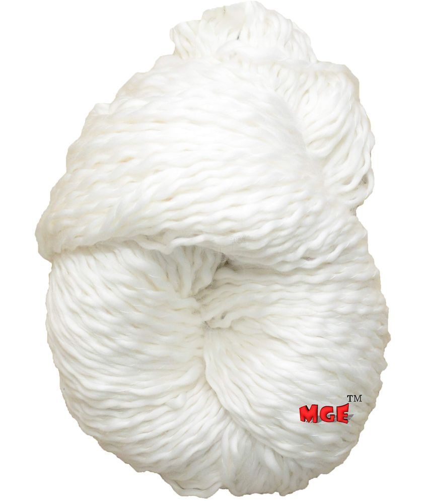     			M.G ENTERPRISE Sumo Knitting Chunky Yarn Thick Wool, White 300 gm Best Used with Knitting Needles, Crochet Needles Wool Roving Yarn for Knitting