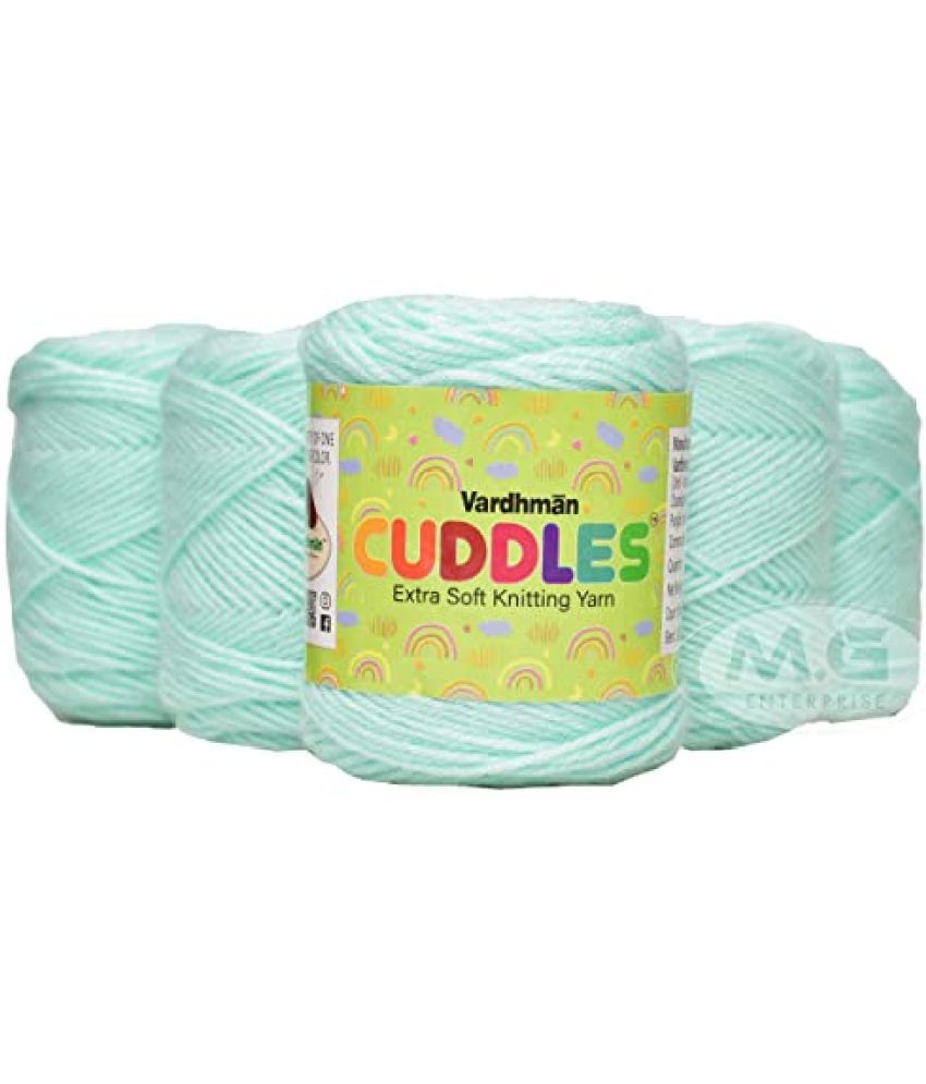     			M.G ENTERRPISE 100% Acrylic Wool Grape Green 3 pc Baby Wool Ball Hand Knitting Wool/Art Craft Soft Fingering Crochet Hook Yarn- Art-ADCI