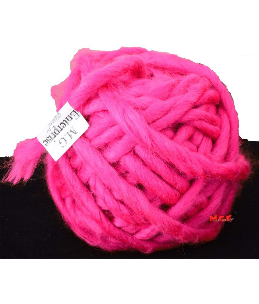     			M.G Enterprise Knitting Yarn Thick Chunky Roving Jumbo Wool, Melon 100 gm Best Used with Knitting Needles, Crochet Needles Roving Jumbo Wool Yarn for Knitting
