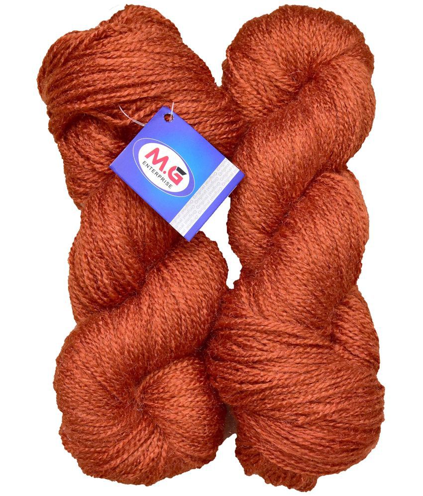    			M.G Enterprise RABIT Excel Rust (500 gm) Wool Hank Hand Knitting Wool/Art Craft Soft Fingering Crochet Hook Yarn, Needle Knitting Yarn Thread Dyed