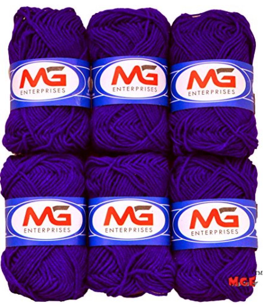     			M.G Enterprises Royal Blue Wool Ball Hand Knitting Art Craft Soft Fingering Crochet Hook Yarn, Needle Knitting Thread Dyed - Pack of 14