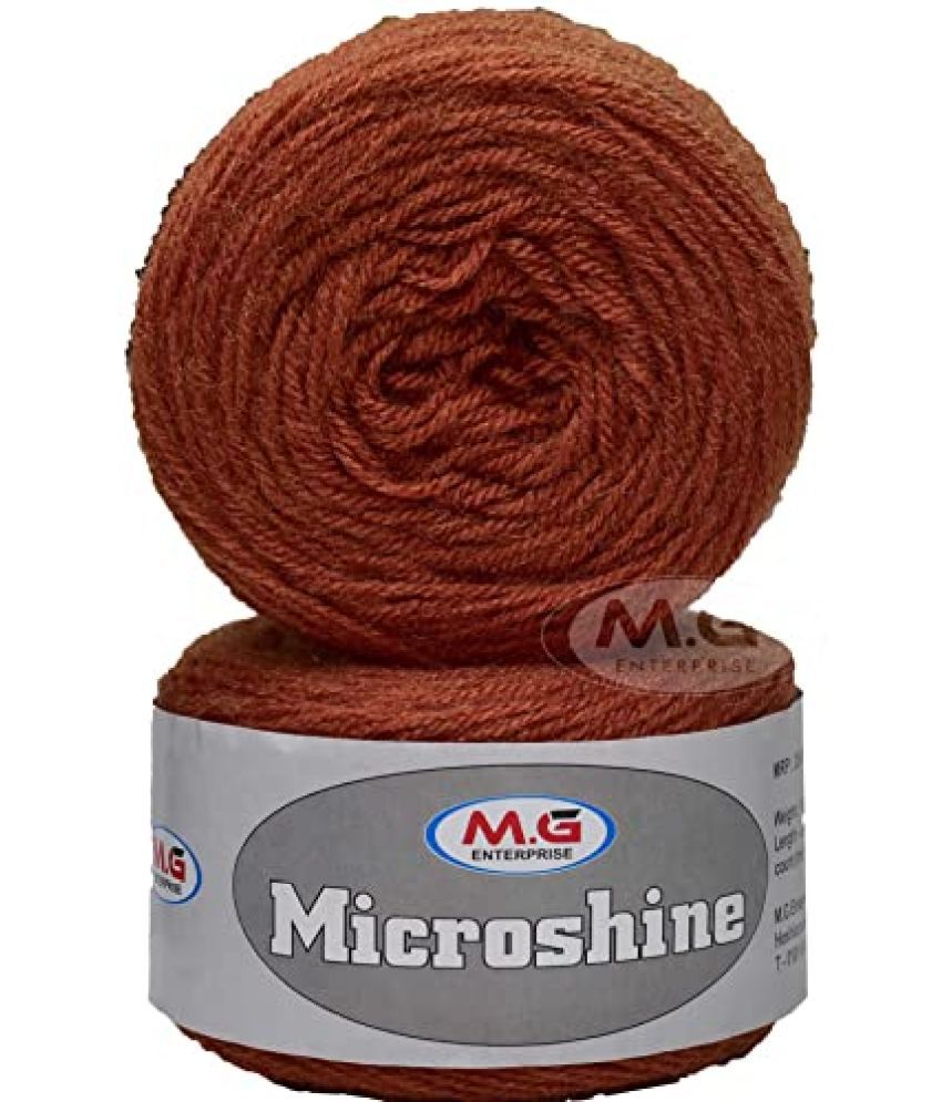     			M.G Microshine Rust (200 gm) Wool Hank Hand Knitting Wool/Art Craft Soft Fingering Crochet Hook Yarn, Needle Knitting Yarn Thread Dyed