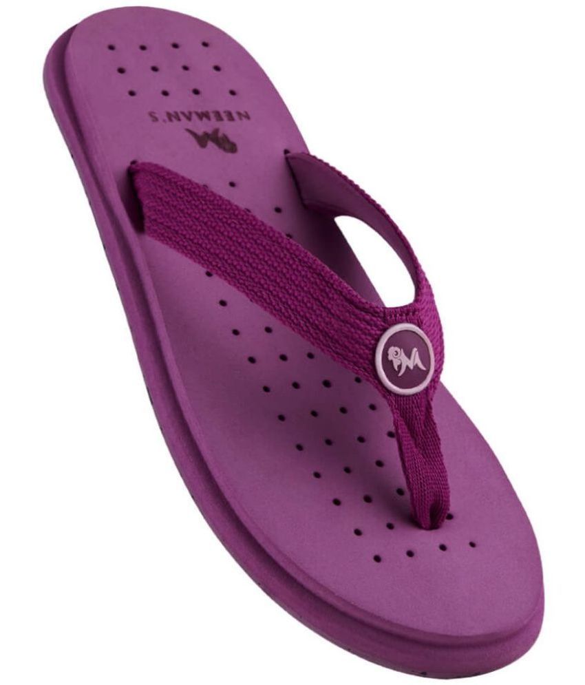     			Neemans Purple Men's Thong Flip Flop