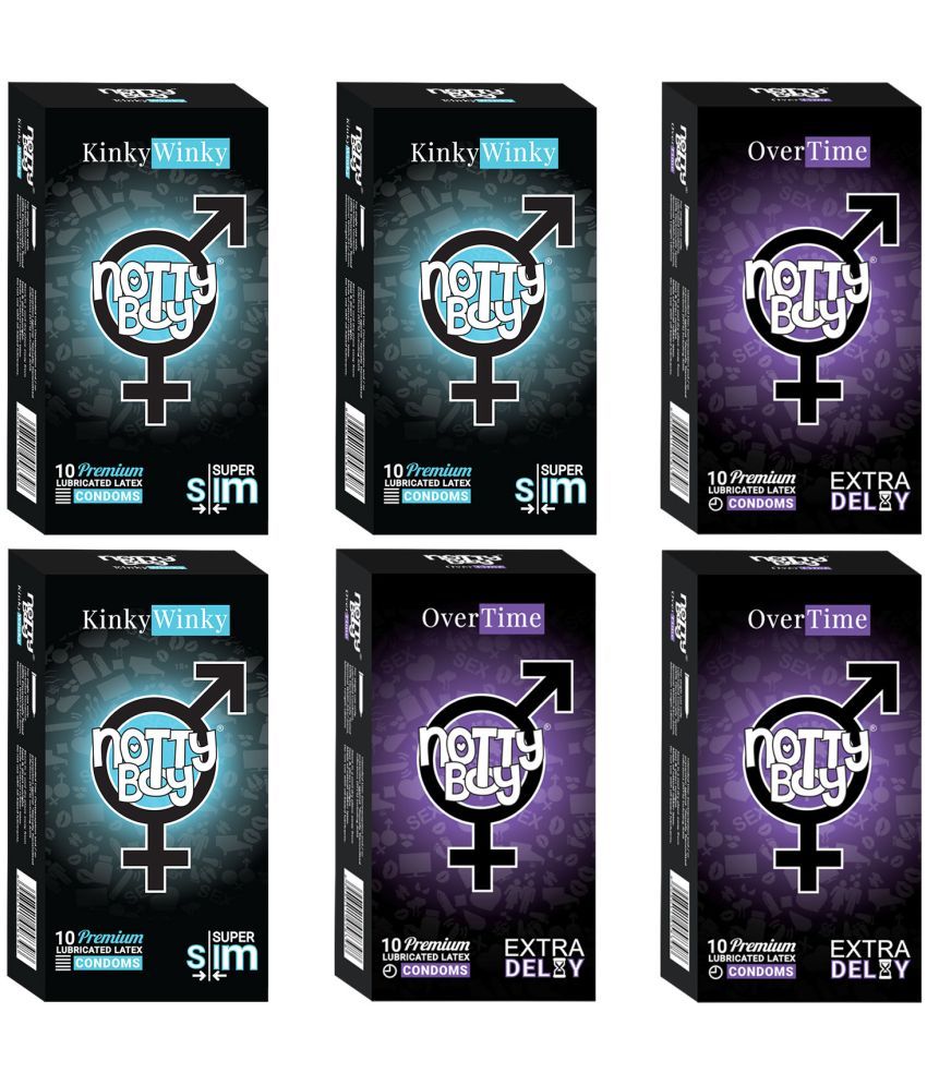     			NottyBoy Extra Time, Long Lasting & Ultra Thin, Smooth Condoms For Men - 60 Units