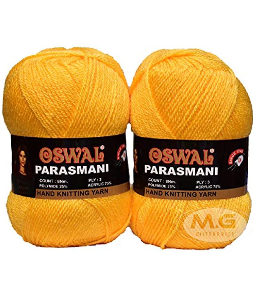     			Oswal 3 Ply Knitting Yarn Wool, Lado Pila 200 gm Best Used with Knitting Needles, Crochet Needles Wool Yarn for Knitting. by Oswal