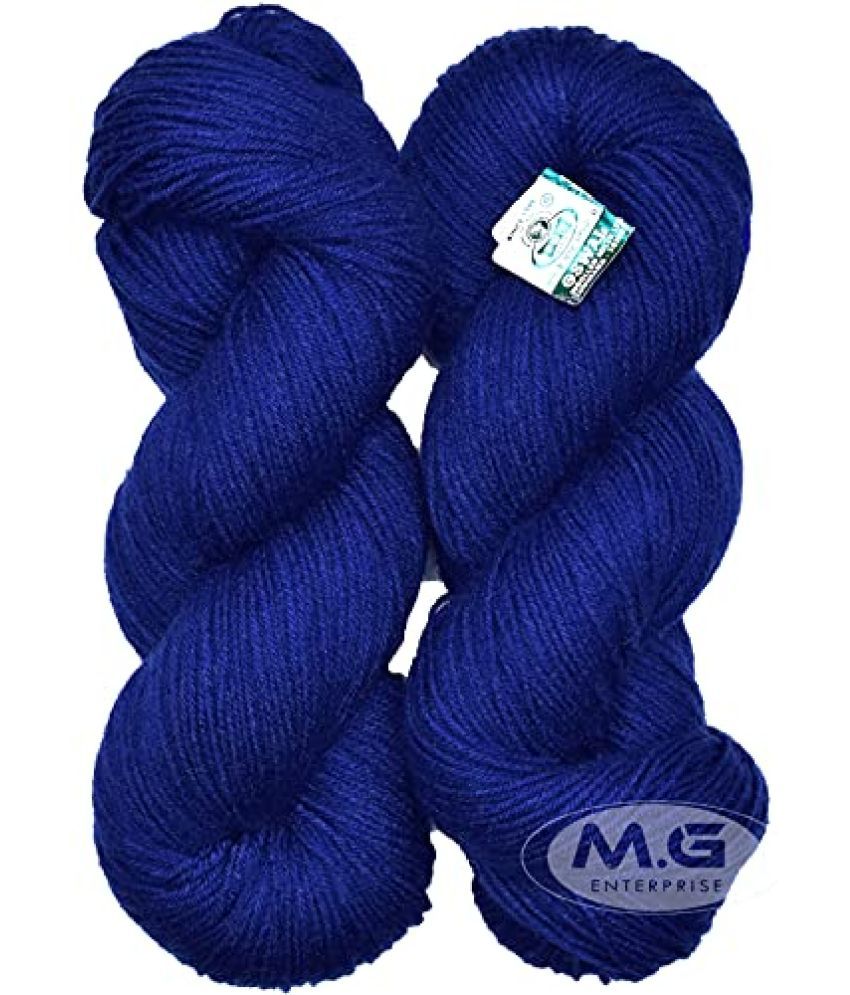     			Oswal Brilon Deep Royal (200 gm) Wool Hank Hand Knitting Wool/Art Craft Soft Fingering Crochet Hook Yarn, Needle Knitting Yarn Thread Dyed