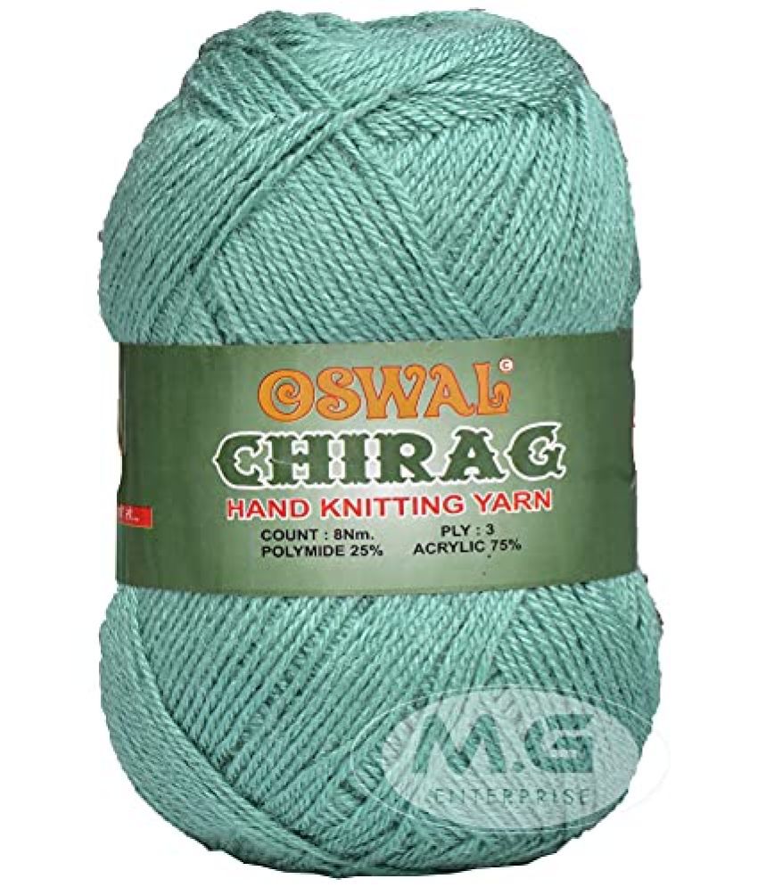     			Oswal Chirag Turquoise (200 gm) Wool Ball Hand Knitting Wool/Art Craft Soft Fingering Crochet Hook Yarn, Needle Knitting Yarn Thread Dyed EC