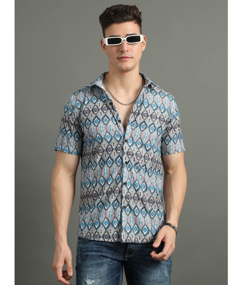     			Paul Street Polyester Slim Fit Printed Half Sleeves Men's Casual Shirt - Blue ( Pack of 1 )