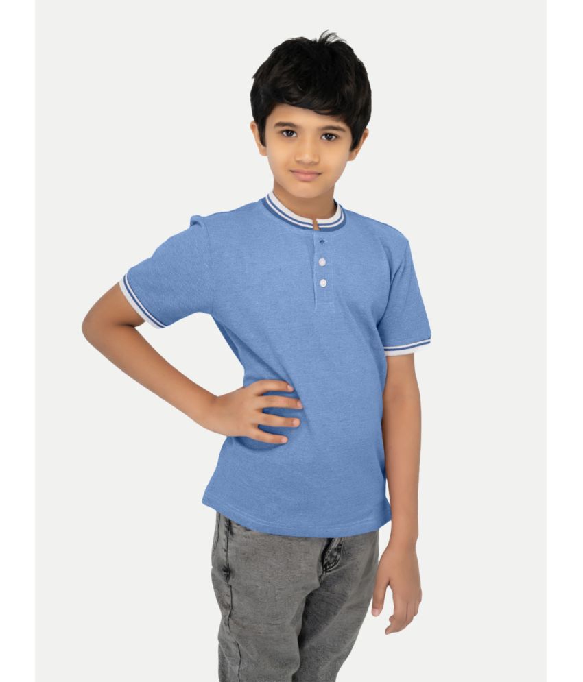     			Radprix Light Blue Cotton Blend Boy's T-Shirt ( Pack of 1 )