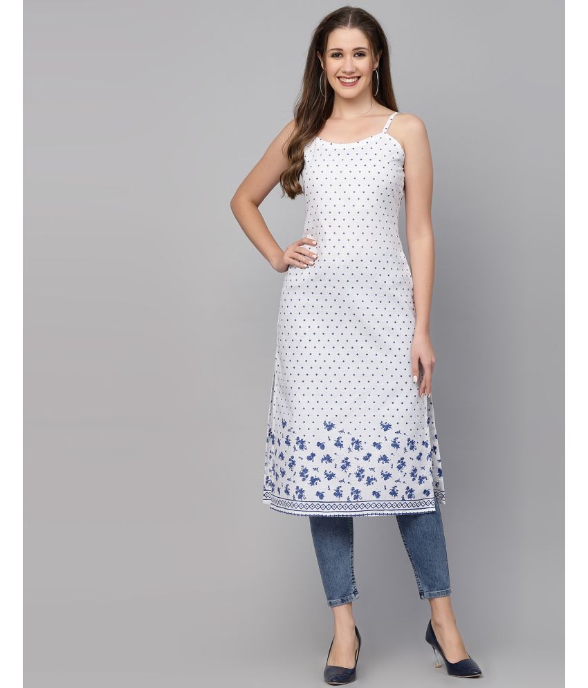     			Skylee Cotton Blend Printed A-line Women's Kurti - White ( Pack of 1 )
