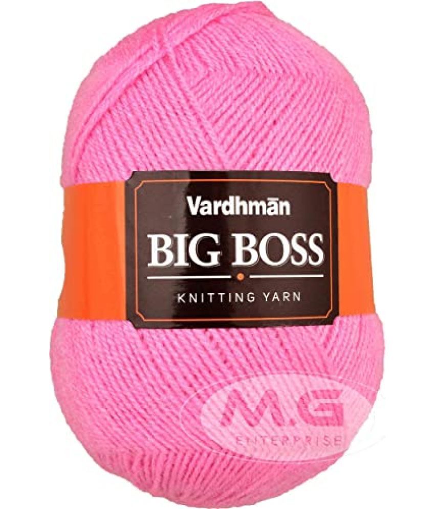     			VARDHMAN YARN Acrylic Knitting Soft and Thick Wool Pink Ball (200 Grams)