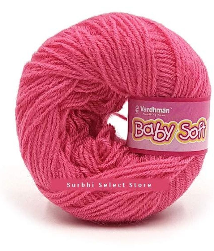     			Vardhman 100% Acrylic Knitting Wool Pink Ball (150 Grams)). Soft Wool Ball Hand Knitting Wool/Art Craft Fingering Crochet Hook Yarn for Sweaters, mufflers, caps, Soft & Thin Wool