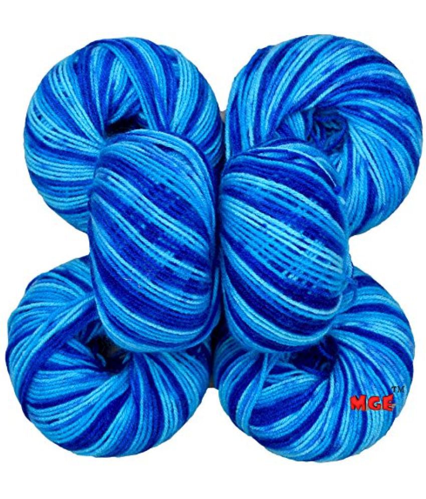     			Vardhman Acrylic Knitting Wool, (Multi Azure) (Pack of 14) Baby Soft Wool Ball Hand Knitting Wool/Art Craft Soft Fingering Crochet Hook Yarn, Needle Knitting Yarn Thread Dyed