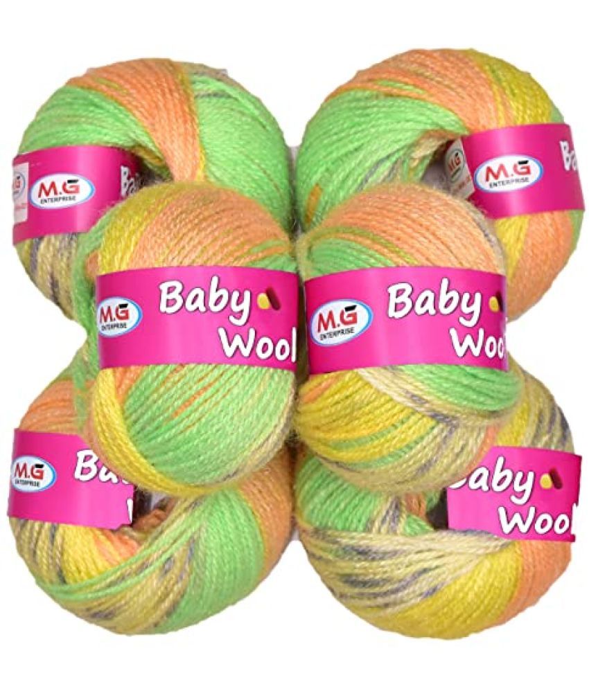     			Vardhman Baby Yarn 100% Acrylic Wool White (6 pc) Baby Wool 4 ply Wool Ball Hand Knitting Wool/Art Craft Soft Fingering Crochet Hook Yarn, Needle Knitting Yarn Thread Dyed