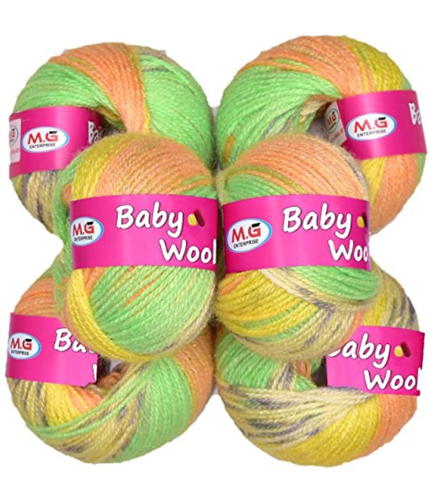     			Vardhman Baby Yarn 100% Acrylic Wool Grape Green (6 pc) Baby Wool 4 ply Wool Ball Hand Knitting Wool/Art Craft Soft Fingering Crochet Hook Yarn, Needle Knitting Yarn Thread Dyed