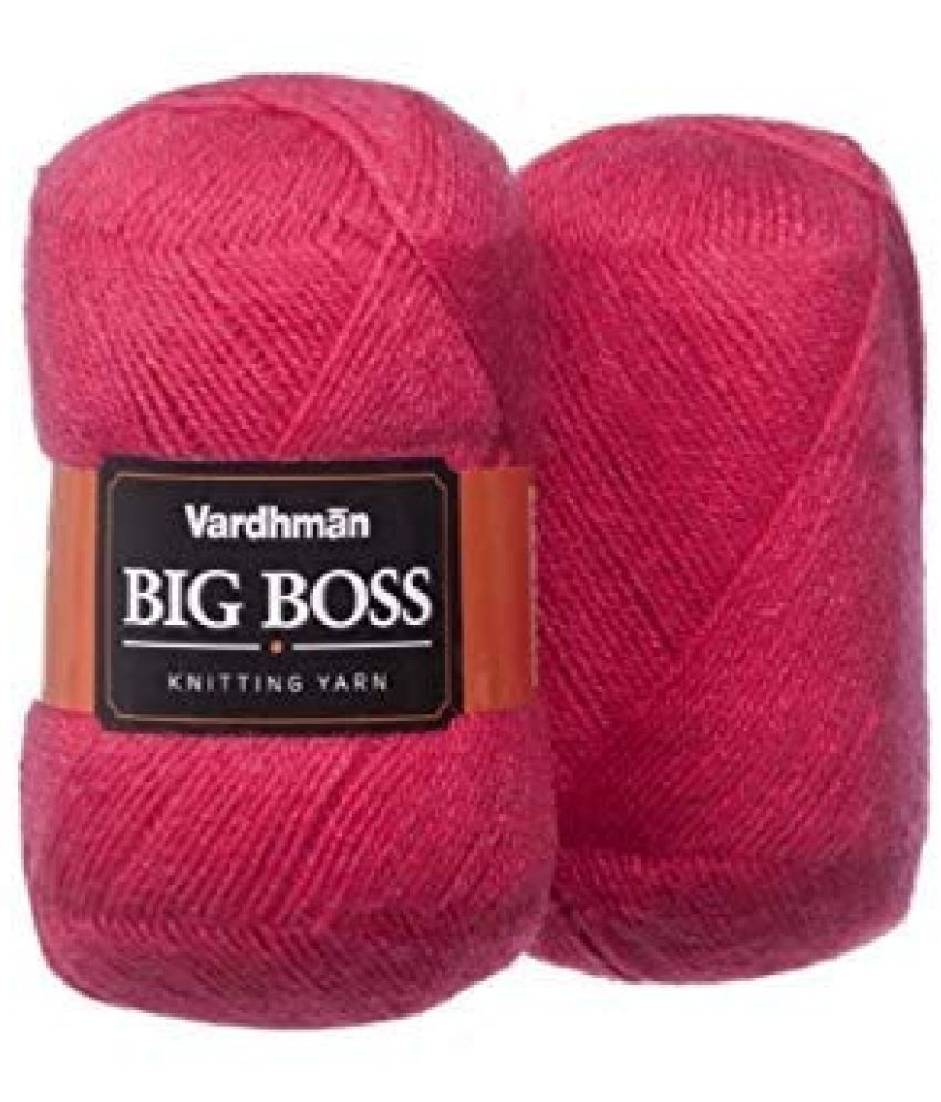     			Vardhman BigBoss Wool Soft Fingering Hand Knitting Dyed Gajri Wool Crochet Hook Yarn (400 g) Shade no.22