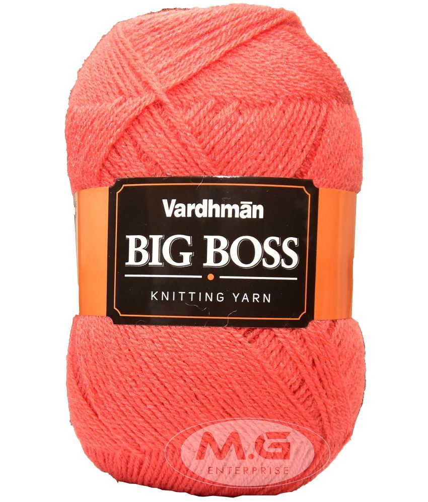     			Vardhman Bigboss Light Red 200 GMS Wool Ball Hand Knitting Wool/Art Craft Soft Fingering Crochet Hook Yarn, Needle Knitting Yarn Thread Dyed-XO Art-AGBE