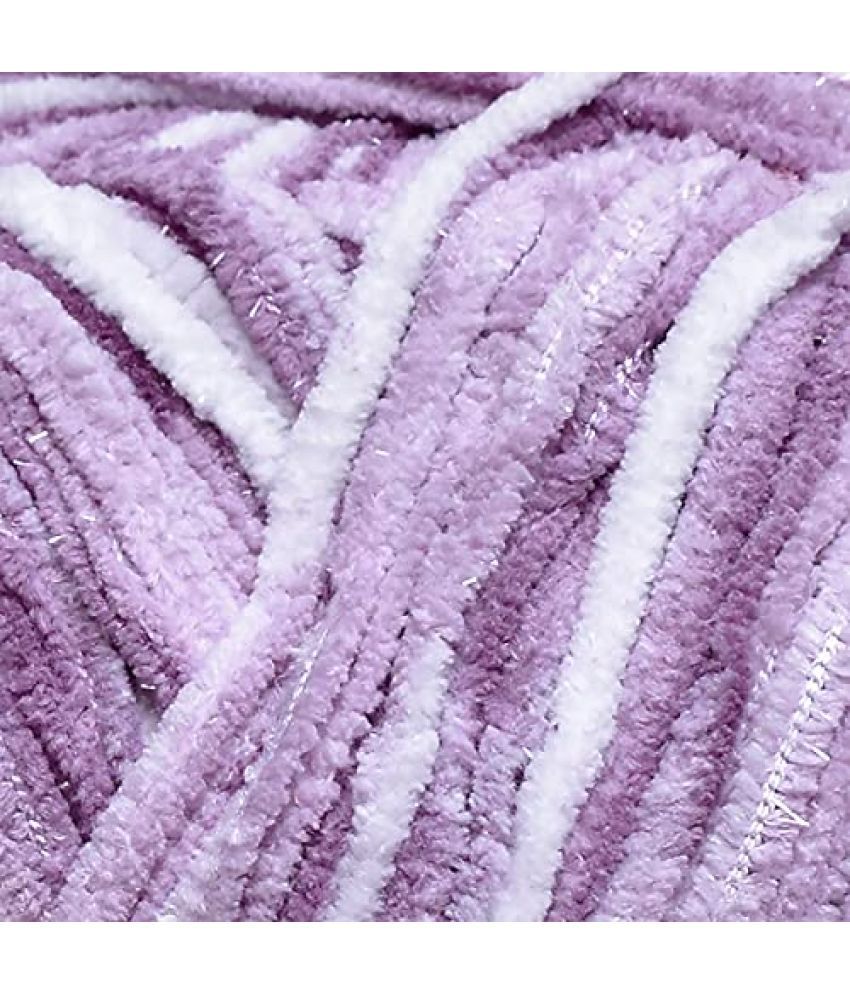     			Vardhman Blanket Yarn Purple Mix WL 200 gm Thick Chunky Knitting Wool Yarn