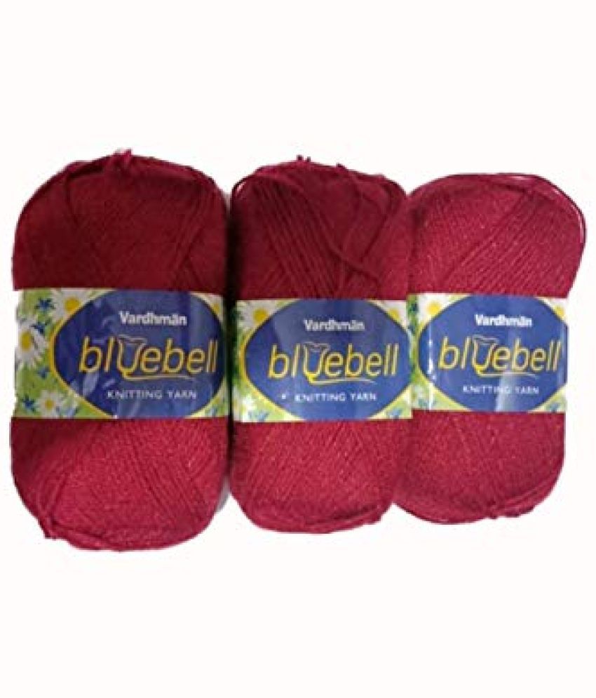     			Vardhman Bluebell 600 gm Wool Ball Hand Knitting Wool & Art Craft Soft Fingering Crochet Hook Yarn Needles Acrylic Knitting Yarn Thread Dyed(100gm Each)