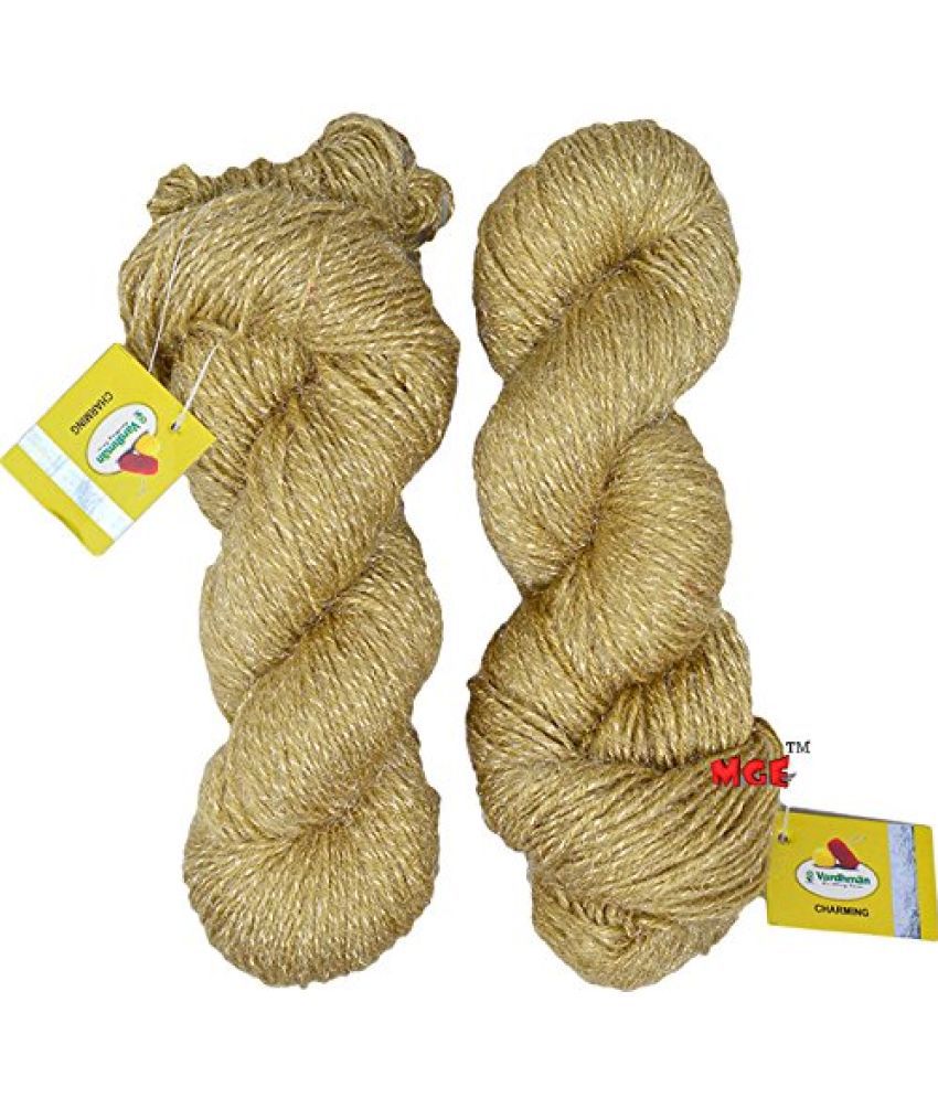     			Vardhman Charming Brass Wool Hand Knitting Wool/Art Craft Soft Fingering Crochet Hook Yarn, Needle Acrylic Knitting Yarn Thread Dyed 400 gm