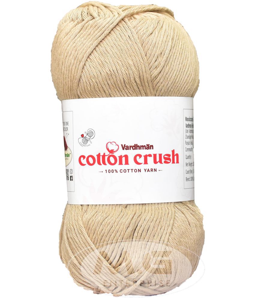     			Vardhman Cotton Crush 8-ply Skin 600 GMS 100% Cotton Ball Hand Knitting Cotton/Art Craft Soft Fingering Crochet Hook Yarn, Needle Knitting Yarn Thread Dyed-KC Art-AFDA