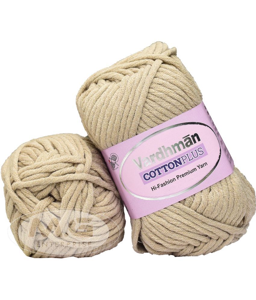     			Vardhman Cotton Plus 16-ply Mudy 400 GMS 51% Cotton, 49% Acrylic Ball Hand Knitting Cotton/Art Craft Soft Fingering Crochet Hook Yarn, Needle Knitting Yarn Thread Dyed- Art-AFDF