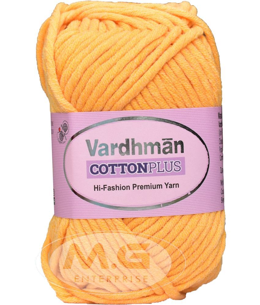     			Vardhman Cotton Plus 16-ply Ladu Pila 600 GMS 51% Cotton, 49% Acrylic Ball Hand Knitting Cotton/Art Craft Soft Fingering Crochet Hook Yarn, Needle Knitting Yarn Thread Dyed- Art-AFCA