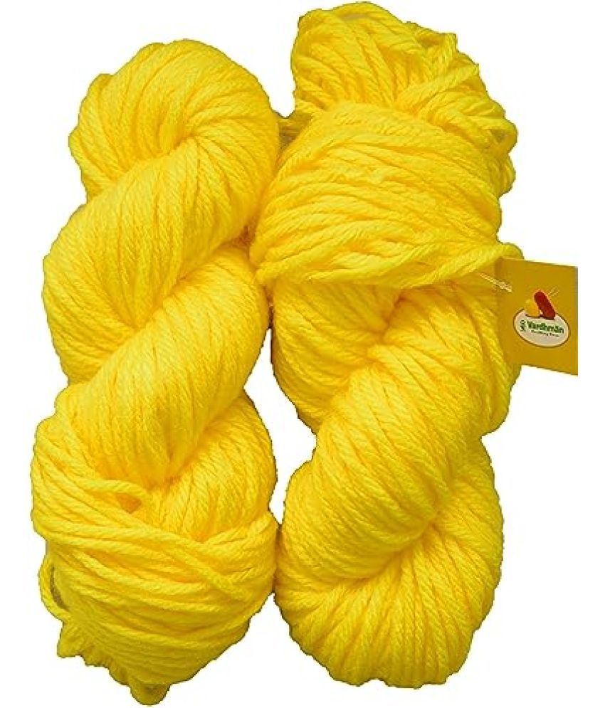     			Vardhman Jackpot Thick Chunky Wool Hand Knitting Yarn (Yellow) (Hanks-500gms)