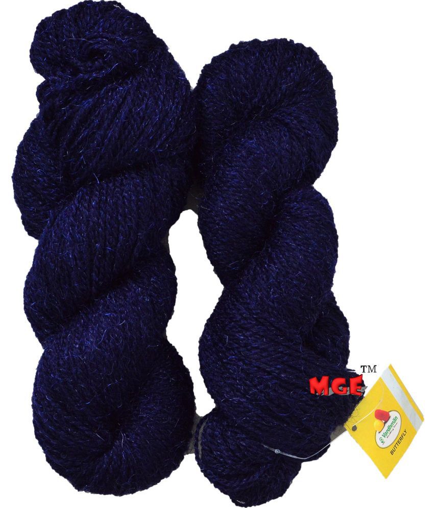     			Vardhman RABIT Excel Navy 300 gm Wool Hank Hand Knitting Wool/Art Craft Soft Fingering Crochet Hook Yarn, Needle Acrylic Knitting Yarn Thread Dyed by Vardhman