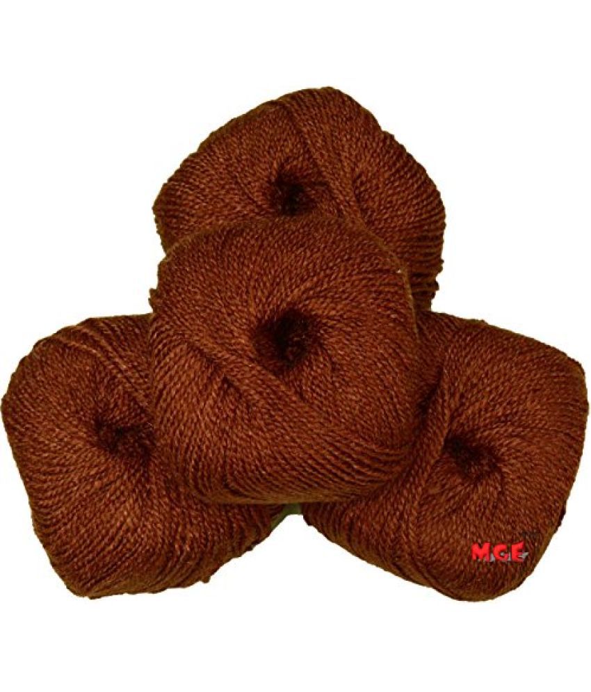     			Vardhman Soft 'n' Smart Brown 200 gm Wool Hank Hand Knitting Wool/Art Craft Soft Fingering Crochet Hook Yarn, Needle Acrylic Knitting Yarn Thread Dyed
