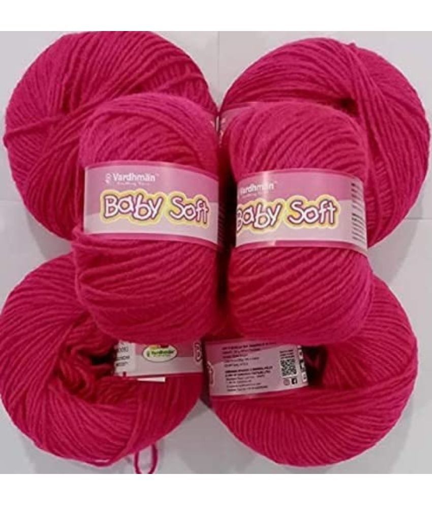     			Vardhman Yarn Baby Soft Wool for Hand Knitting Fingering Crochet Hook 150gms,100% Acrylic Wool (Rani no. 93)