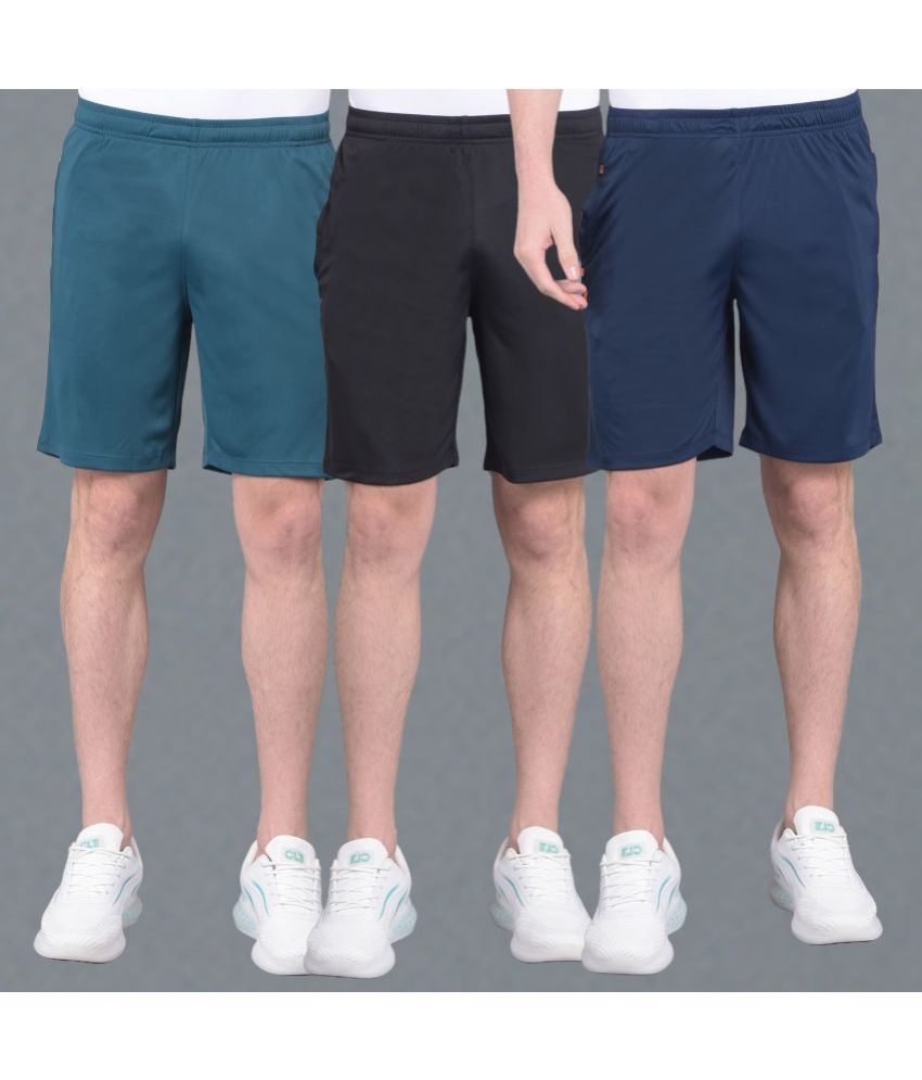     			Force NXT Multi Polyester Men's Gym Shorts ( Pack of 3 )