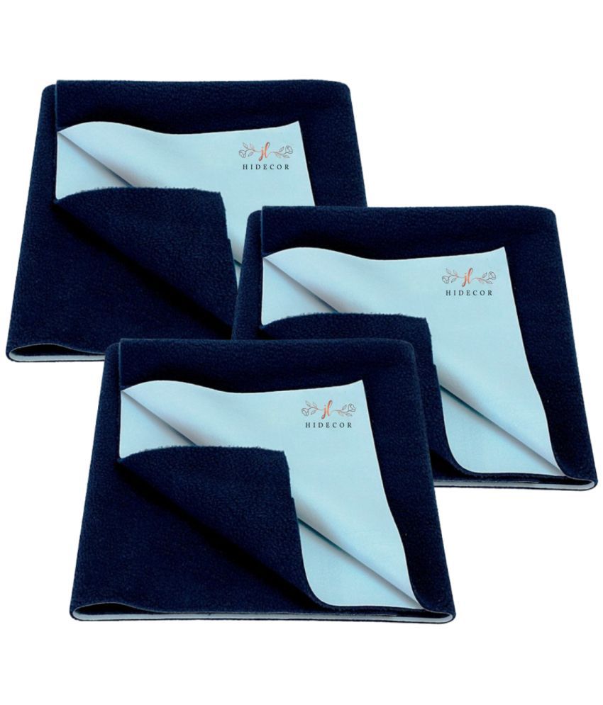     			HIDECOR Navy Blue Laminated Bed Protector Sheet ( Pack of 3 )
