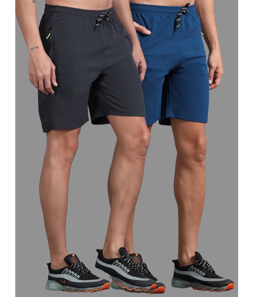     			JILZ Multi Polyester Men's Shorts ( Pack of 2 )