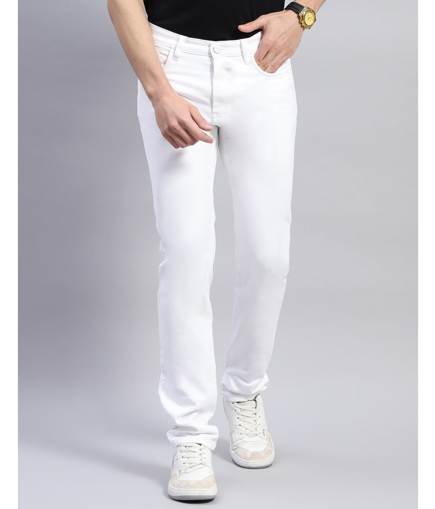     			Monte Carlo Slim Fit Washed Men's Jeans - White ( Pack of 1 )