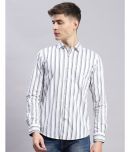 Monte Carlo 100% Cotton Regular Fit Striped Full Sleeves Men's Casual Shirt - White ( Pack of 1 )