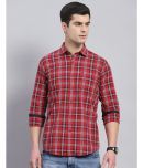 Monte Carlo 100% Cotton Regular Fit Checks Full Sleeves Men's Casual Shirt - Red ( Pack of 1 )