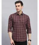 Monte Carlo 100% Cotton Regular Fit Checks Full Sleeves Men's Casual Shirt - Maroon ( Pack of 1 )