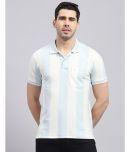 Monte Carlo Cotton Blend Regular Fit Striped Half Sleeves Men's Polo T Shirt - Blue ( Pack of 1 )