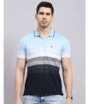 Monte Carlo Cotton Blend Regular Fit Striped Half Sleeves Men's Polo T Shirt - Blue ( Pack of 1 )