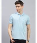 Monte Carlo Pack of 1 Cotton Blend Regular Fit Solid Half Sleeves Men's Polo T Shirt ( Light Blue )