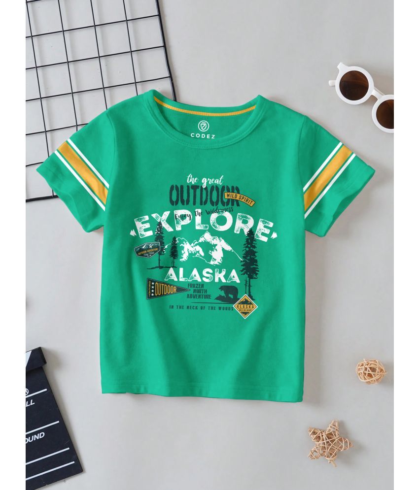     			CODEZ Pack of 1 Boys Cotton Blend T-Shirt ( Green )