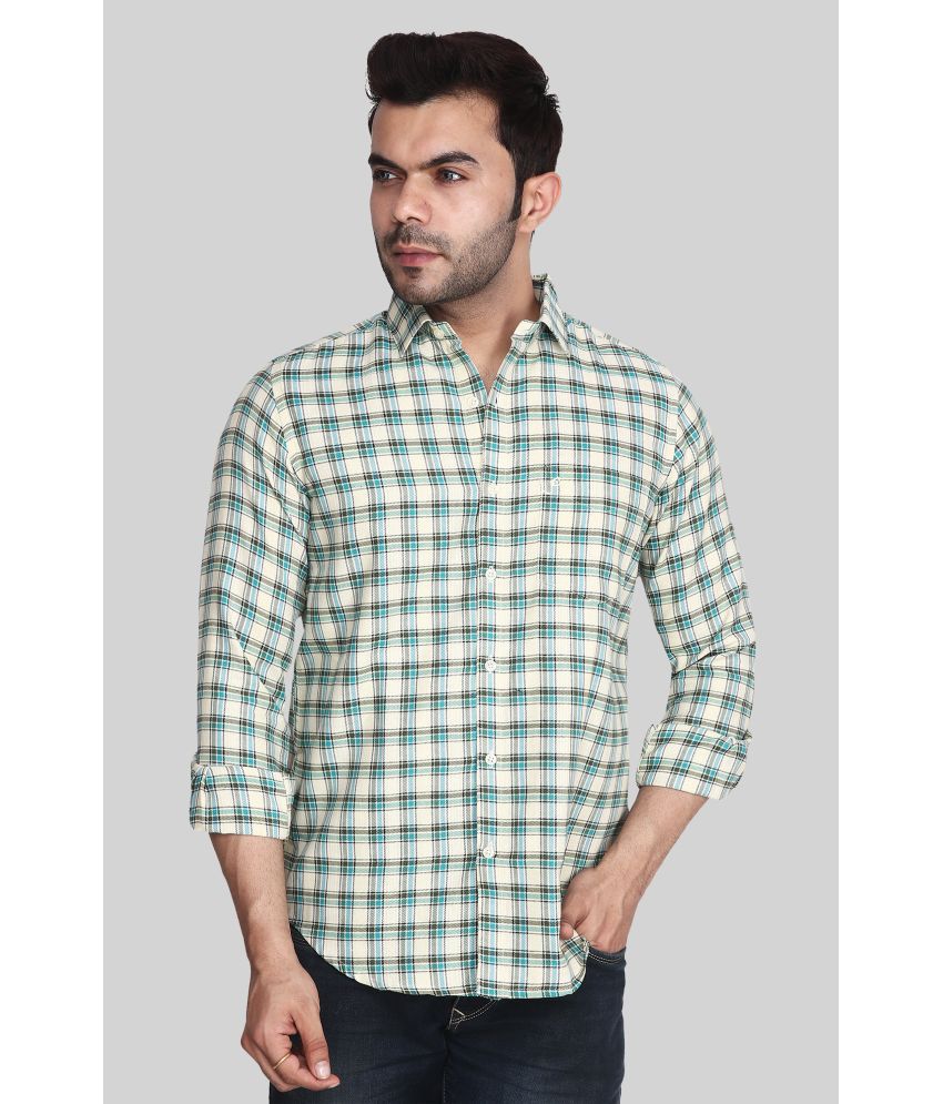     			Comey 100% Cotton Slim Fit Checks Full Sleeves Men's Casual Shirt - Green ( Pack of 1 )